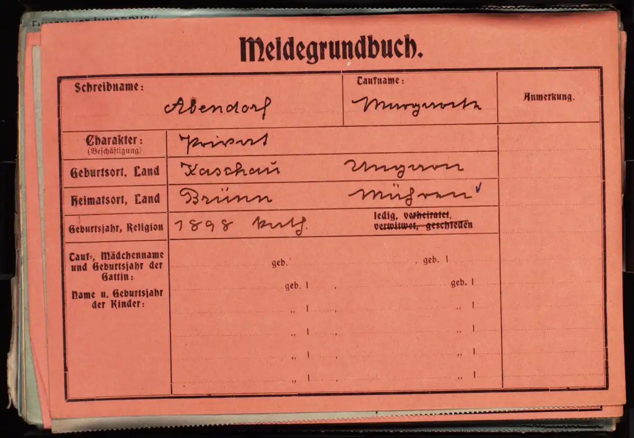 Meldezettel 0051, Vorderseite