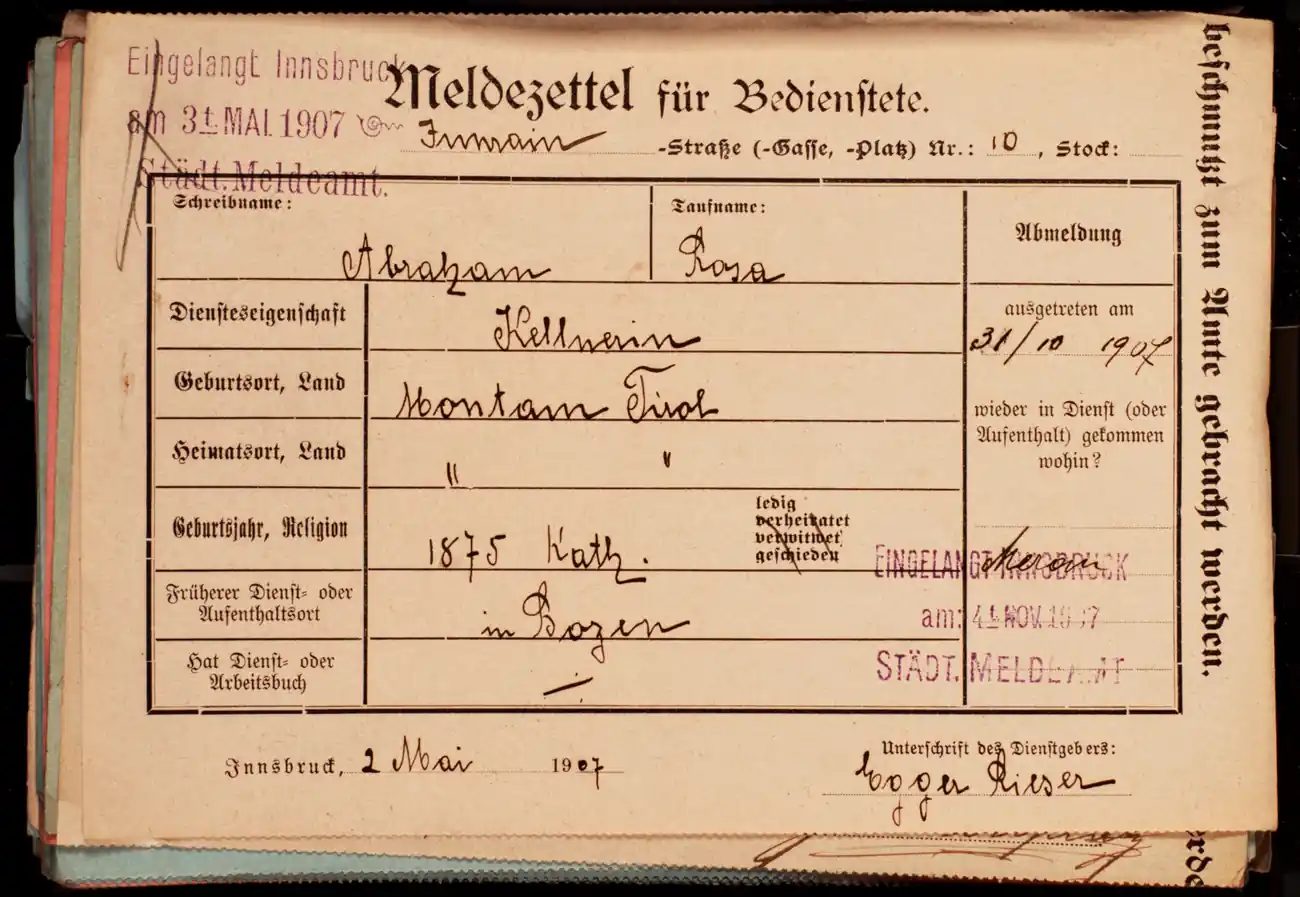 Meldezettel 0591, Vorderseite