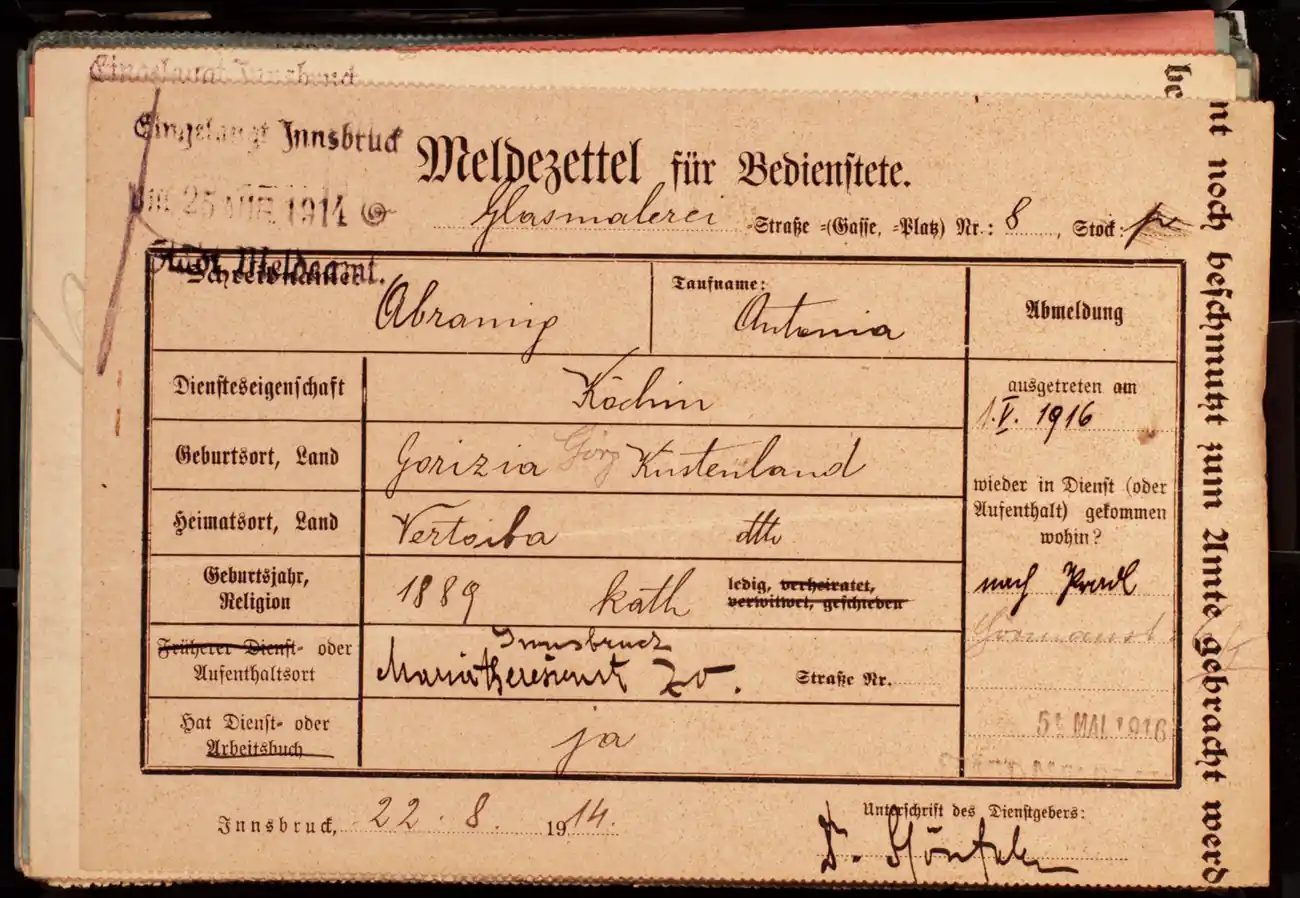 Meldezettel 0639, Vorderseite