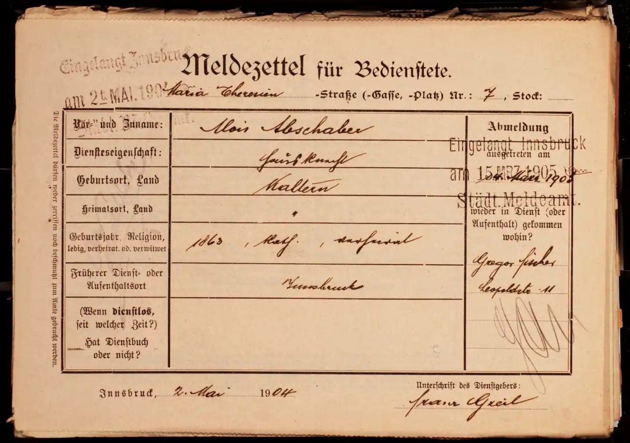 Meldezettel 0671, Vorderseite