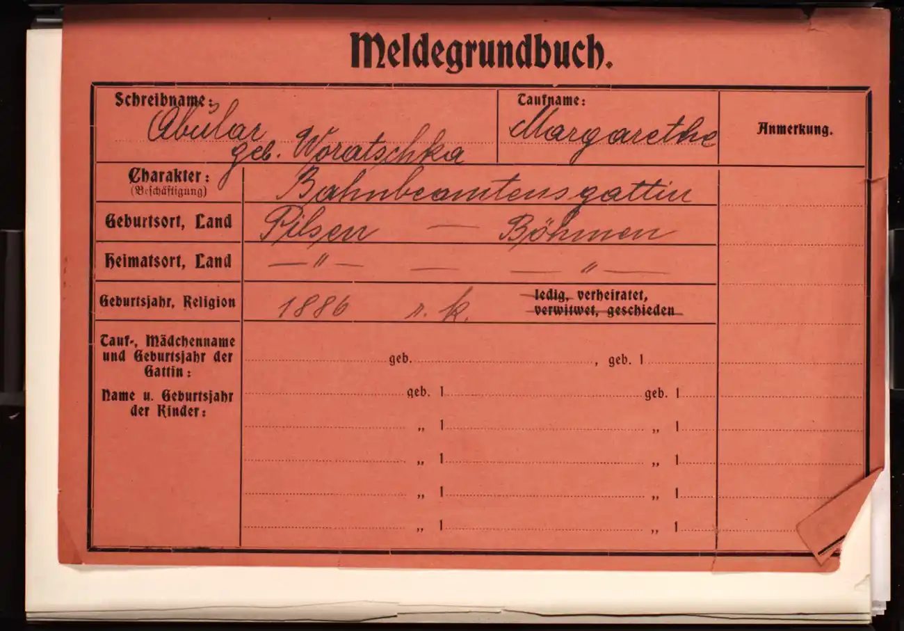 Meldezettel 0720, Vorderseite